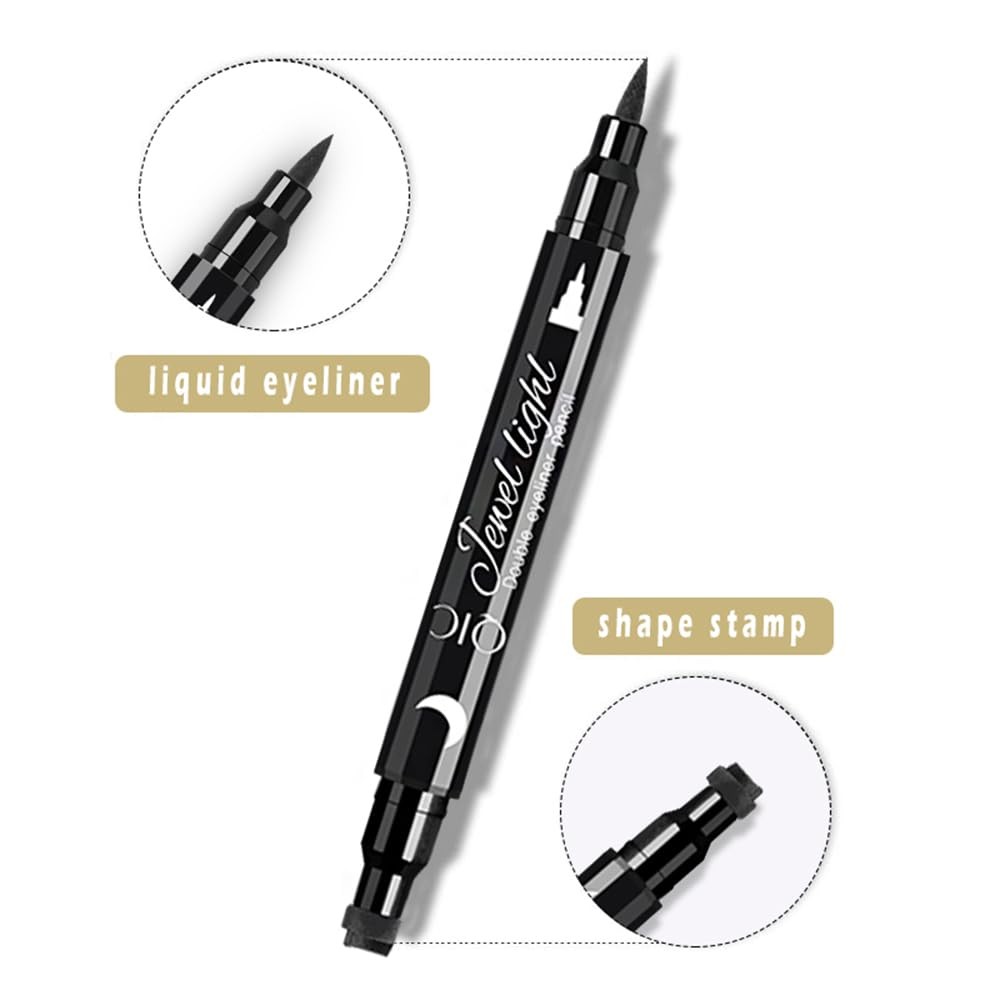 Face Stamp & Eyeliner Set, 4 PCs Black Shape 1 Count (Pack of 4),