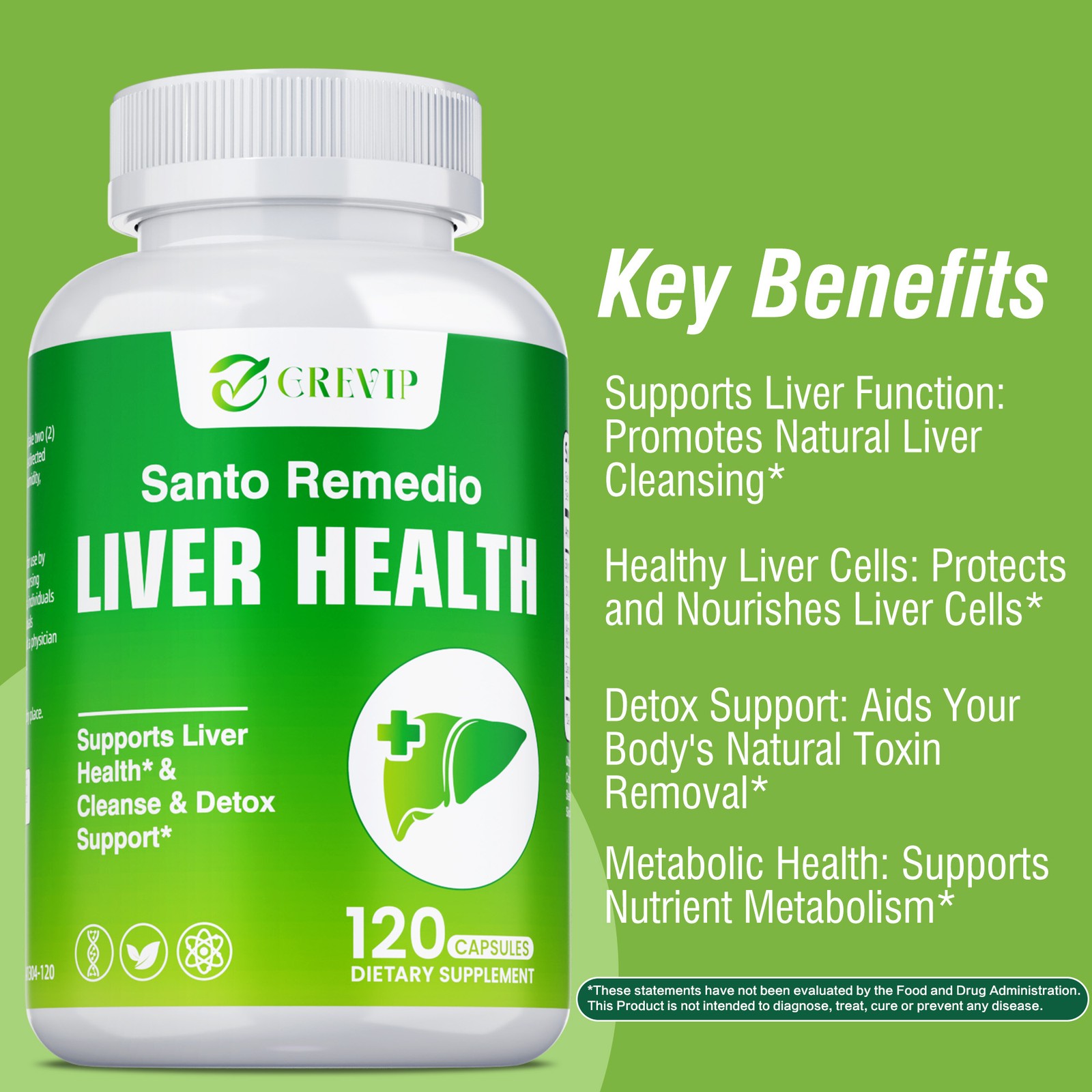 Liver Health Supplement 120pcs – Colon Cleanse,Promotes Digestion and Absorption
