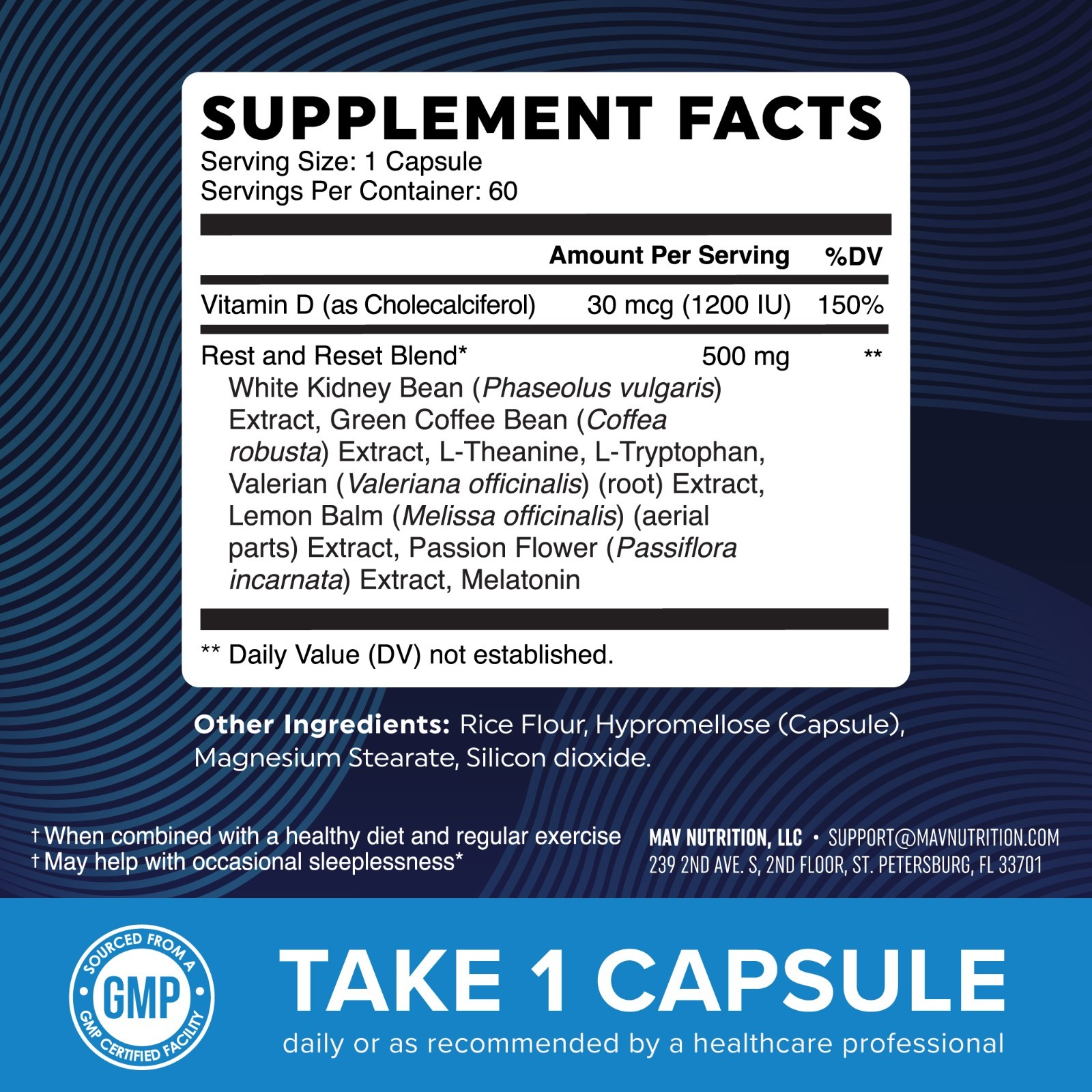 MAV Night Time Fat Burner for Weight Loss Support Sleep Aid Appetite Suppressant