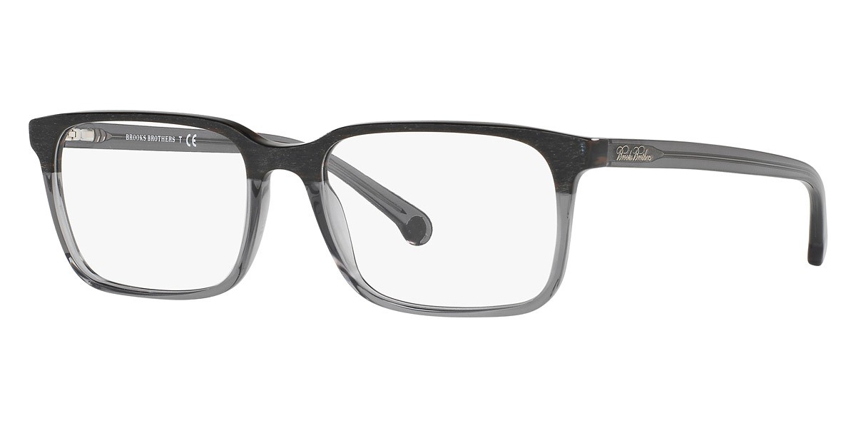 Brooks Brothers Man Eyeglasses BB2033 6123 54mm Grey Wood/Grey Transparent- NEW