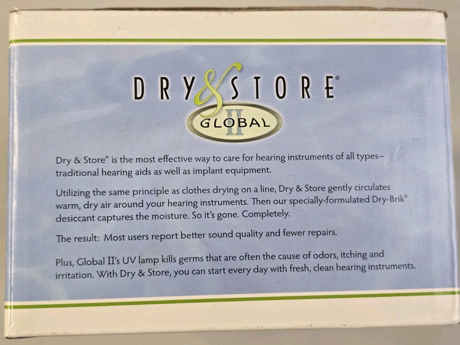 Dry & Store Global II Hearing Aid Moisture Absorption, & Sanitized TRG-AA (G2)
