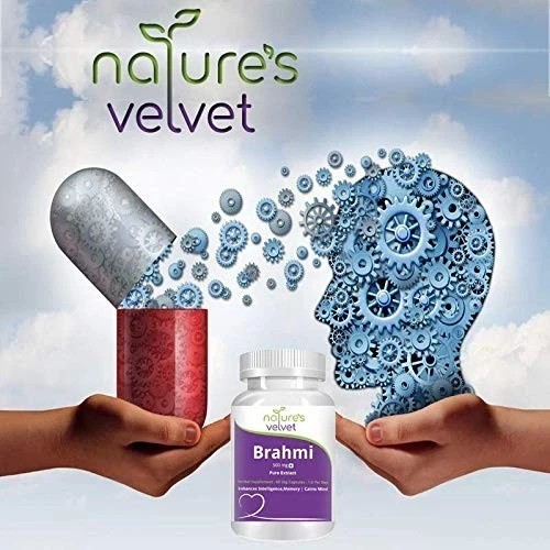 Nature’s Velvet Brahmi Extract 500mg, 60 Veg Capsules x 4|Memory & Brain Support