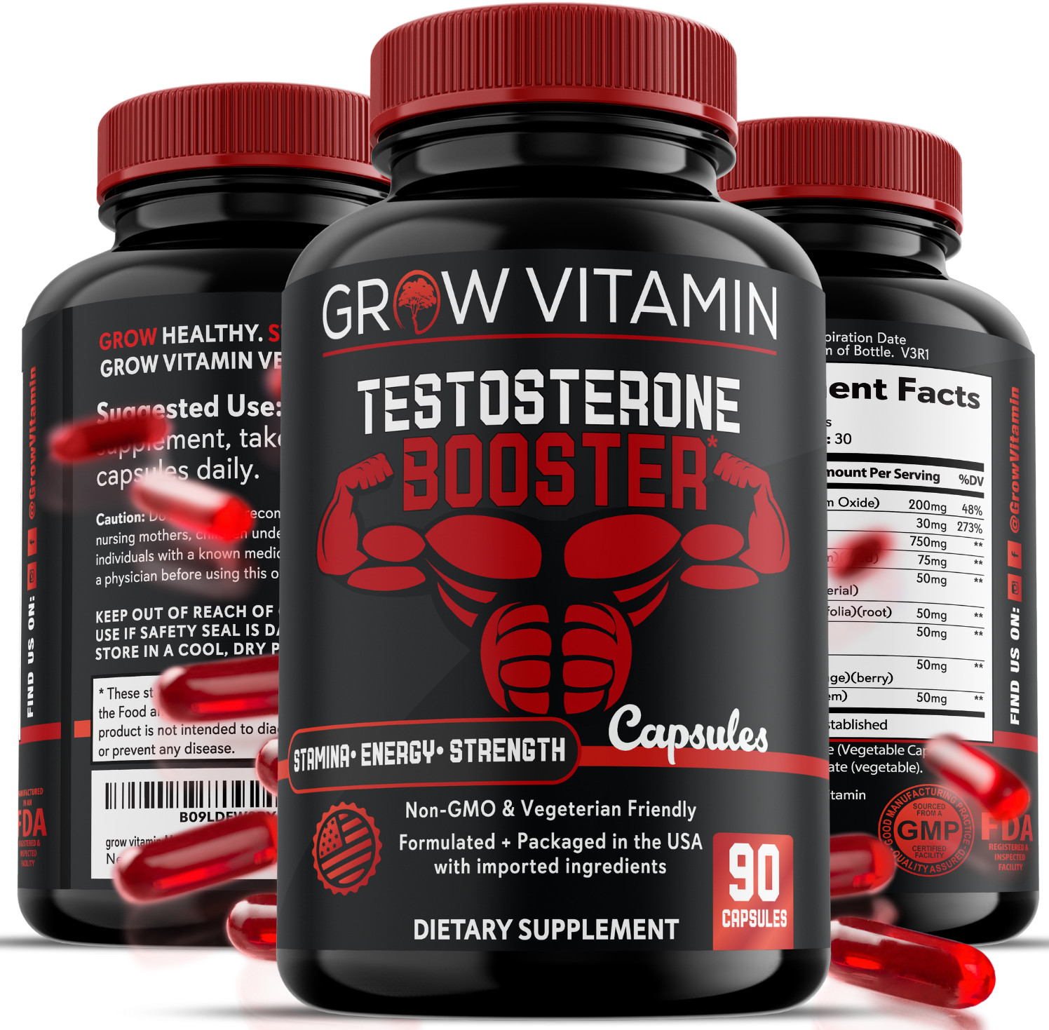 Bull Blood Male Enhancement Increase Size, Energy & Strength, 90 CAPSULES