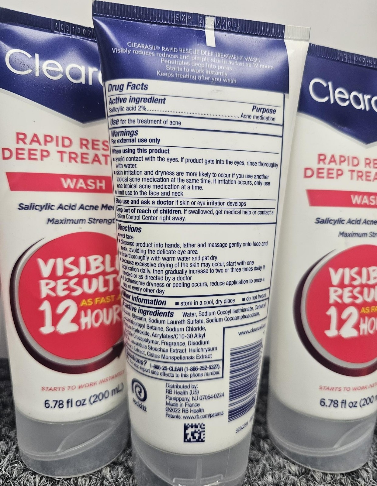 Clearasil Rapid Rescue Deep Treatment Wash 6.78 Fl Oz expiration 3/27 lot of 6
