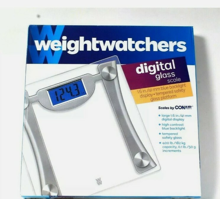 Conair Weightwatchers Large 1.6 In Blue Backlight Display Tempered Glass Scale