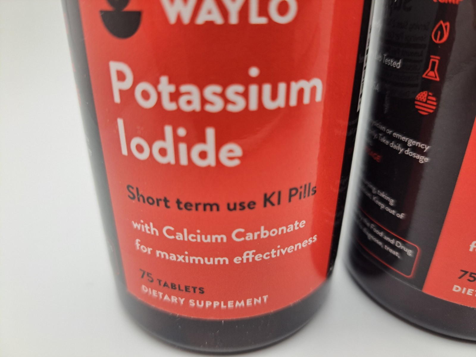 2 New Waylo KI Potassium + Iodide Tablets 130 mg per Tablet 75 Count Exp 11/2032