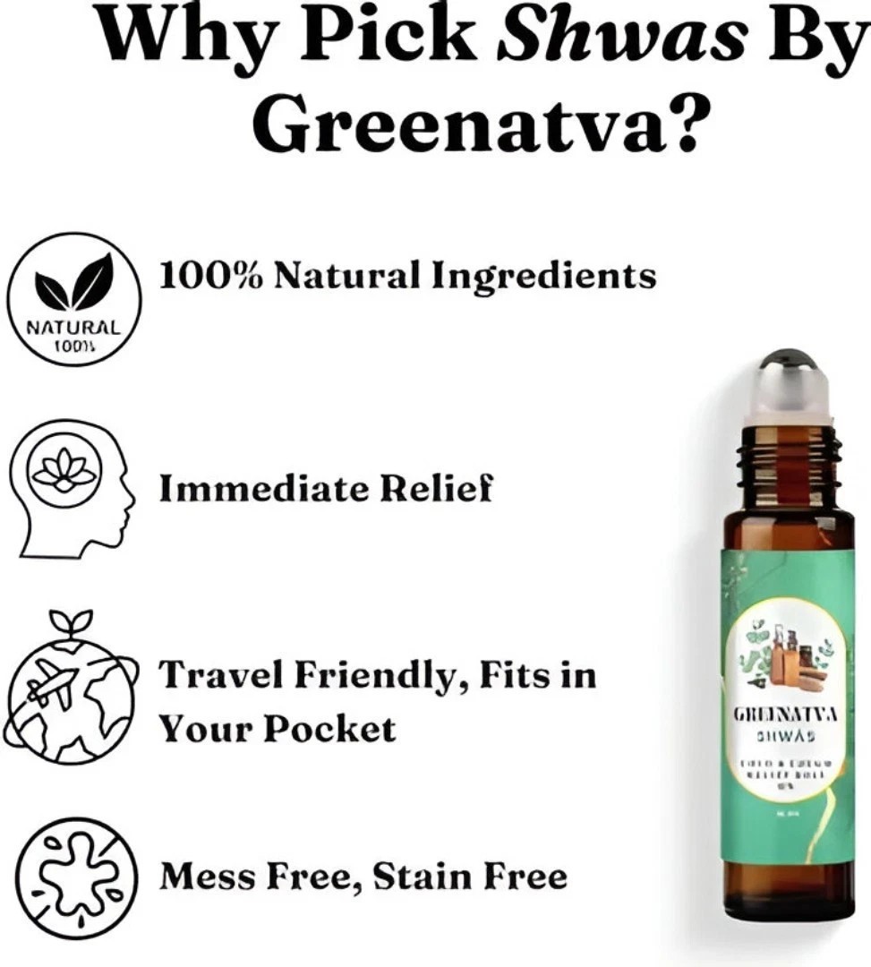 Natural Cold Relief Roll On, 10ml, Instant Relief From Cough
