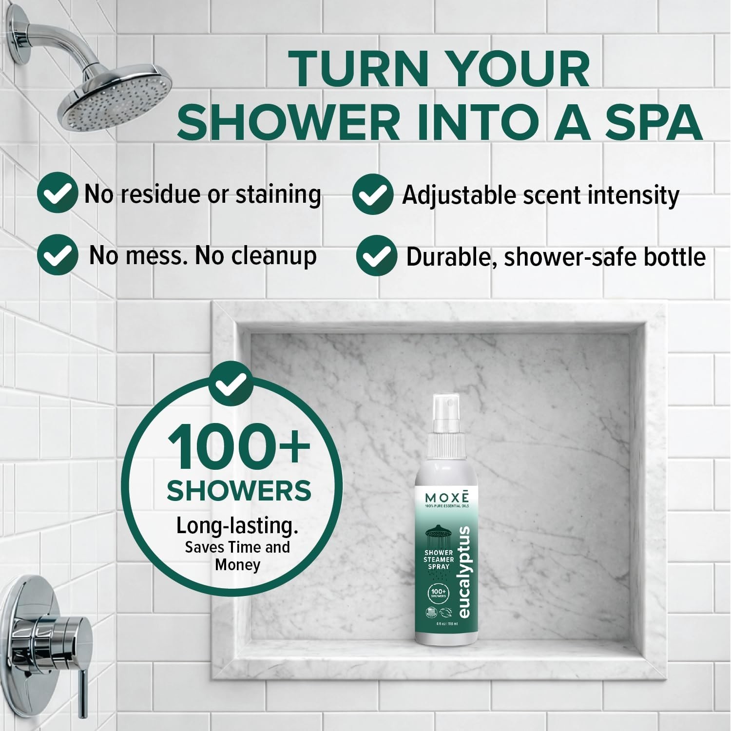 Eucalyptus Oil Shower Mist – Natural Aromatherapy Spray for Spa, Sinus Relief, 4