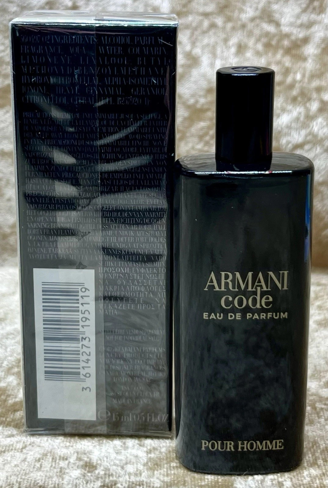 Armani Code EDP Pour Homme 0.5.Fl. Oz./15 Ml. Travel Size Spray New Sealed