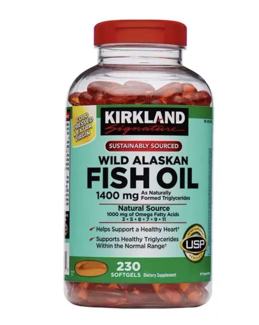 Kirkland Signature Wild Alaskan Fish Oil 1400 mg, 230 Softgels Gluten-free
