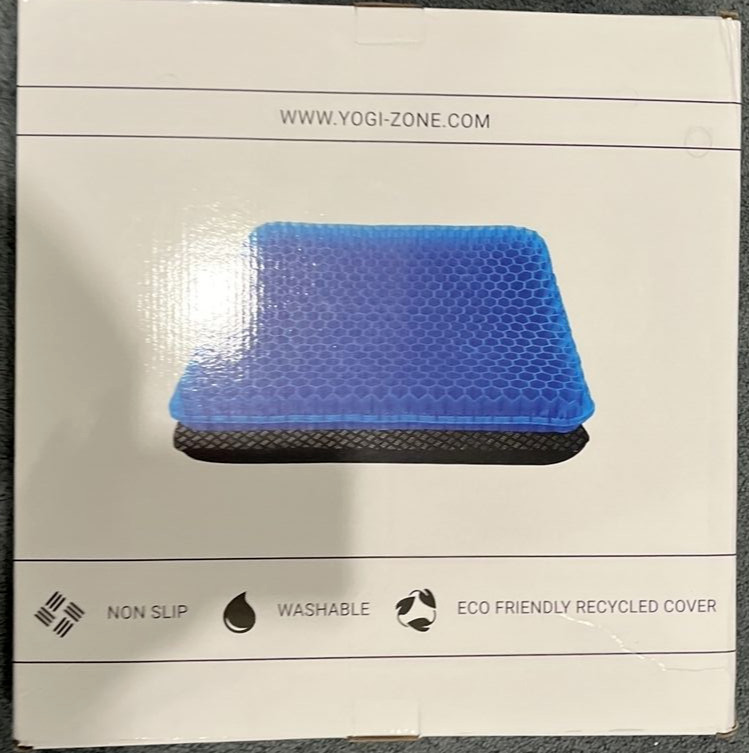 Gel Seat Cushion for Long Sitting 16.5×16.5×1.6 in Honeycomb Seat Cushion NEW