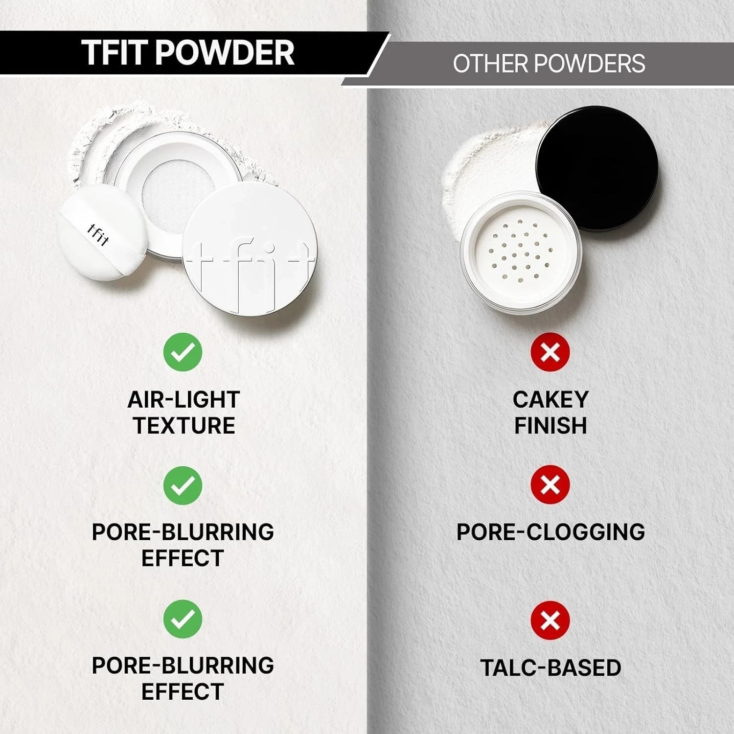 TFIT Translucent Set Finishing Powder – Face Loose Powder (01 White, 0.24 Oz.)