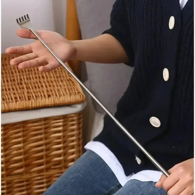 1pcs Telescopic Back Scratcher: Portable Extendable Stainless Steel Gift – NEW