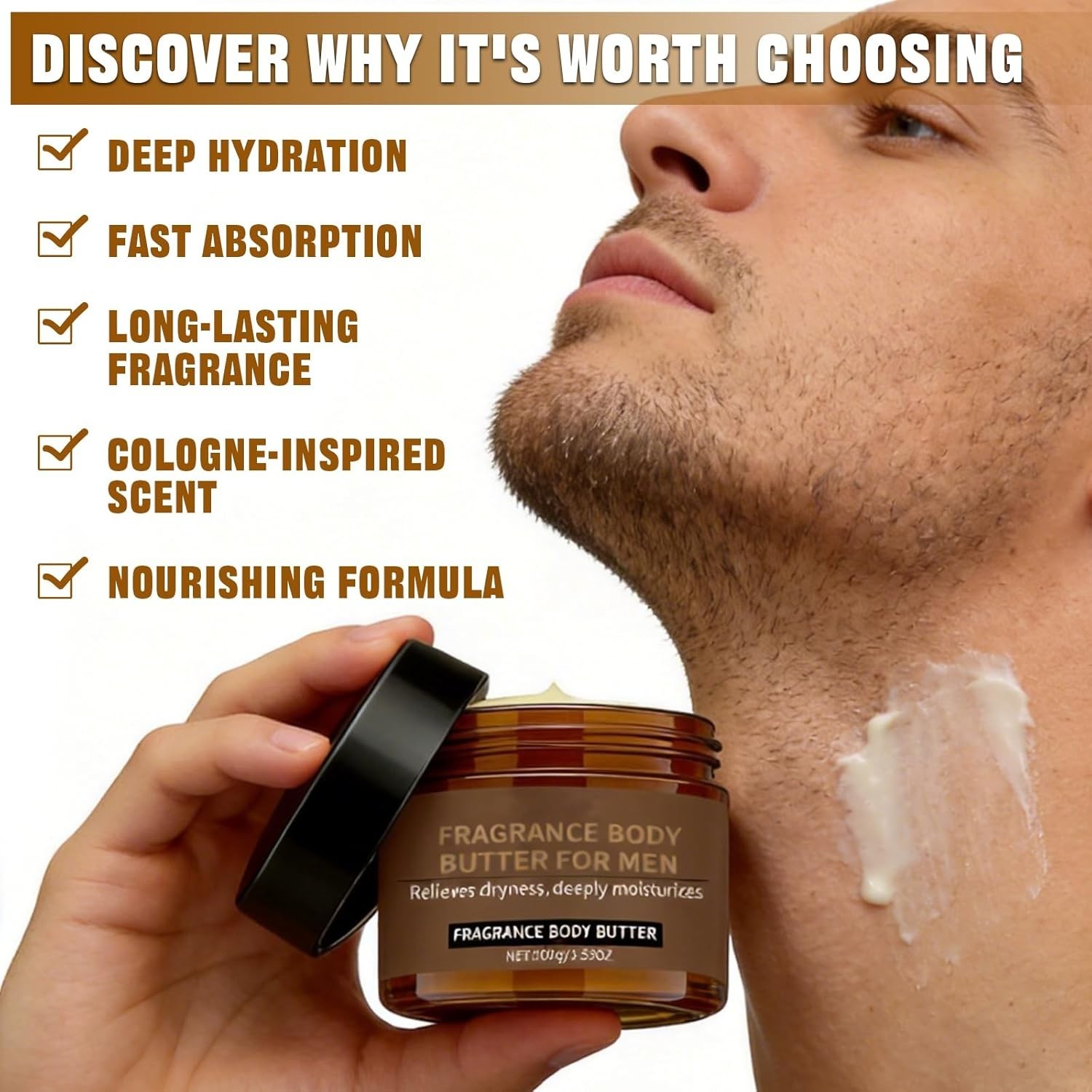 2PCS Pheromone Body Butter for Men, Body Skin Cream with Shea Butter