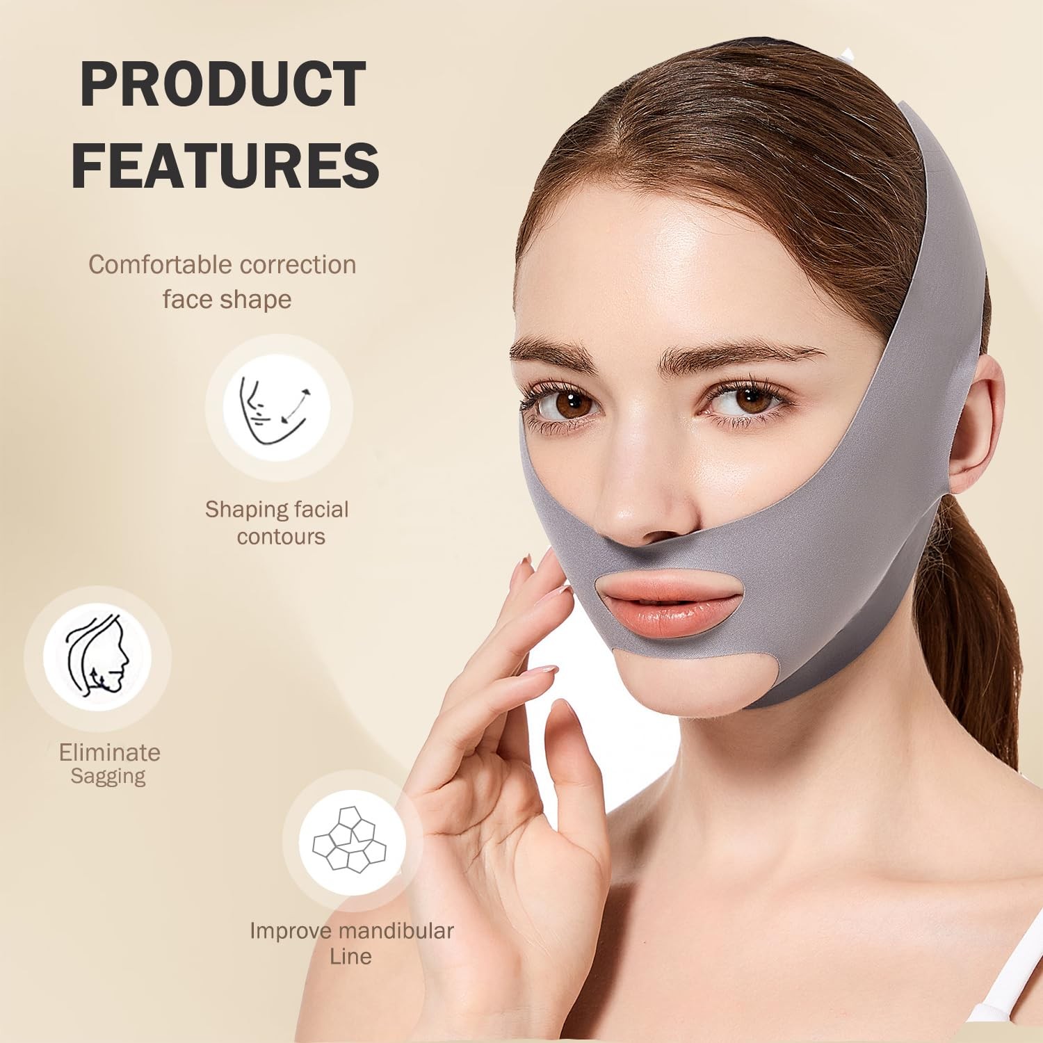 Reusable V Line Face Lifting Belt Anti-Wrinkle Slimming Double Chin Reducer Mask
