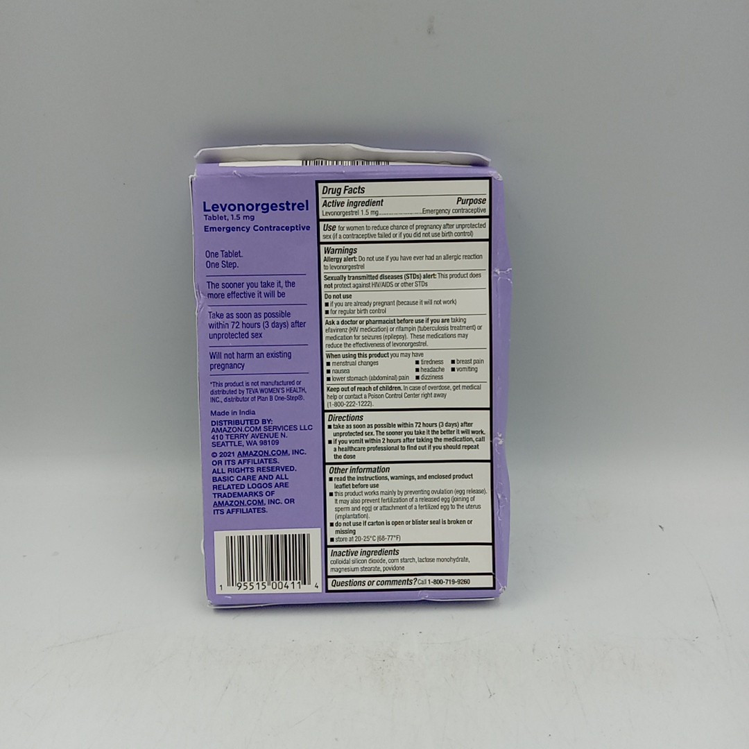 Amazon Basic Care 1.5 mg – Emergency Contraseptive Tablet,. …………176