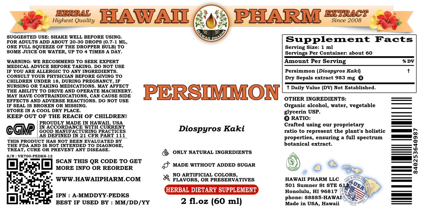 Persimmon Liquid Extract, Dried sepals (Diospyros Kaki) Tincture