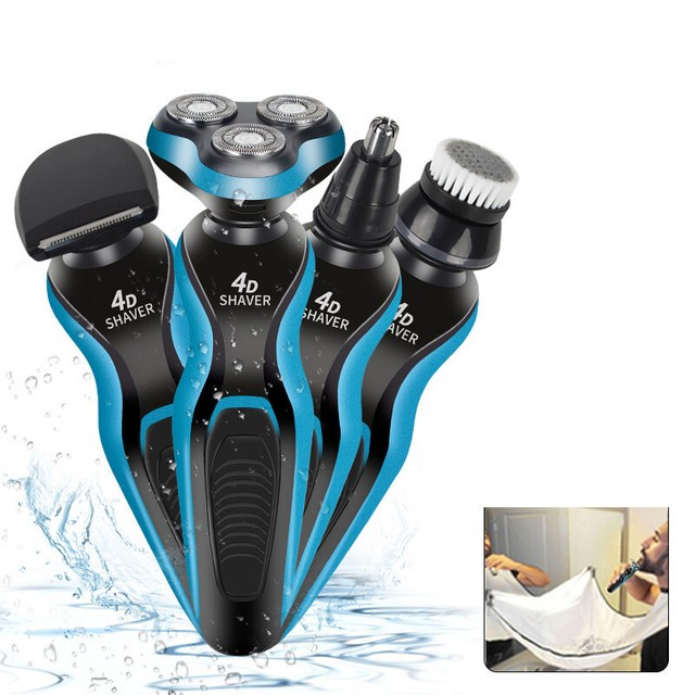 4-in-1 Electric Shaver Razor Waterproof Cordless Rechargeable Head Beard Trimmer