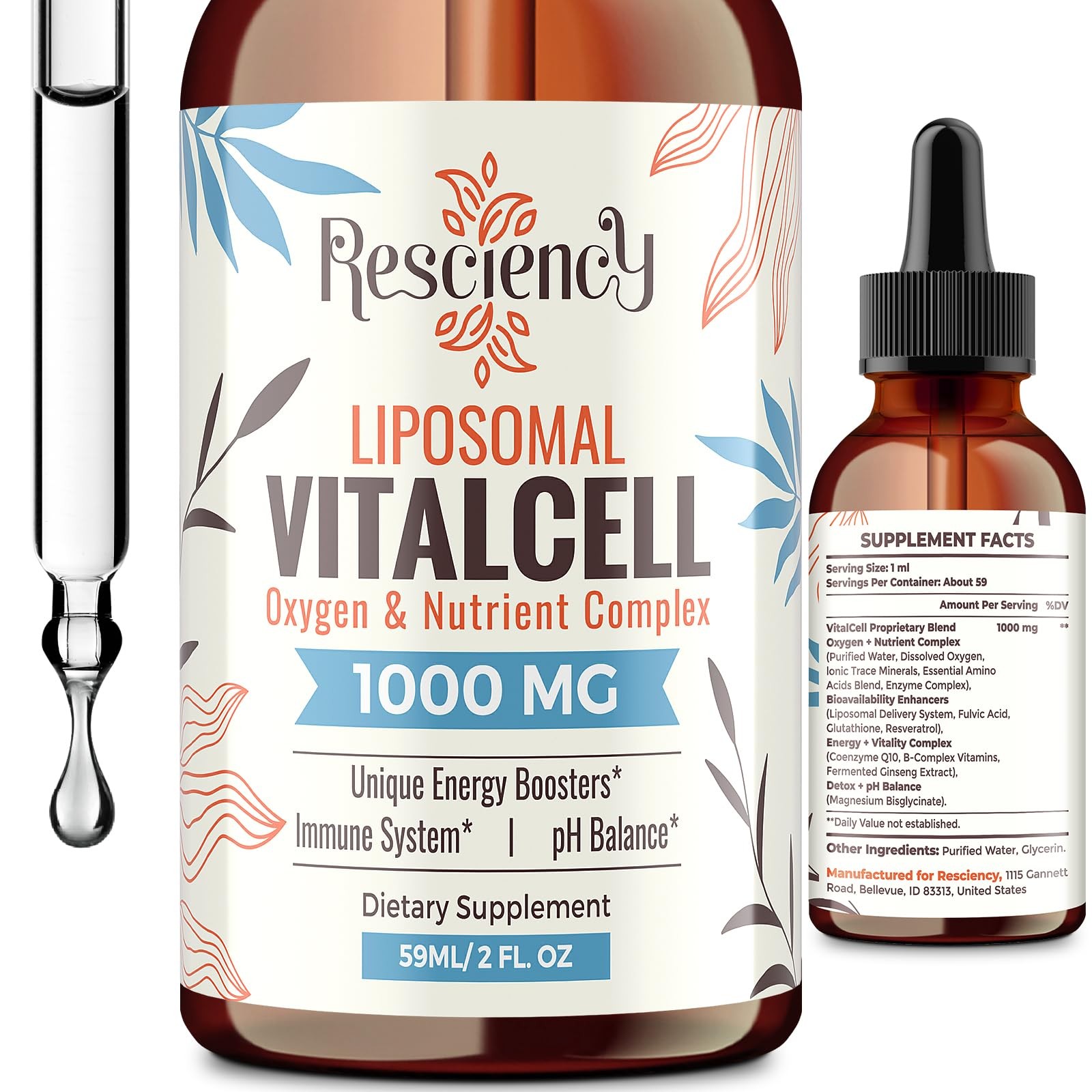 13in1 Liquid Oxygen Boost & Nutrient Supplement, Liposomal OptimizedDelivery …