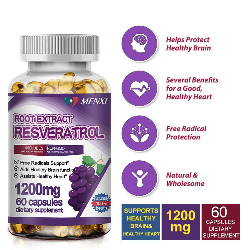 Resveratrol Maximum Strength Natural (2×60 CAPSULES) Anti – Aging Antioxidant US