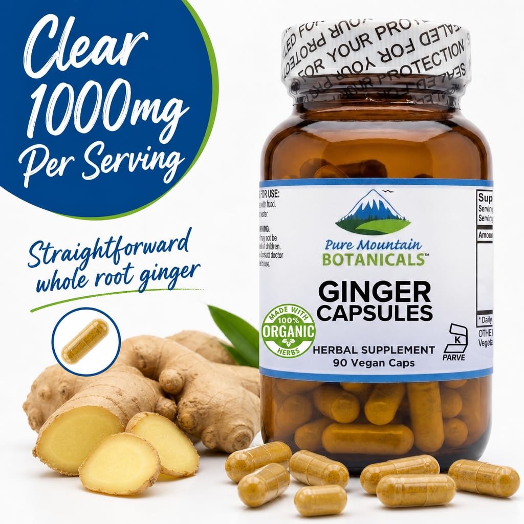 Want the Best Ginger Capsules for Nausea? Pure Mountain Botanicals Ginger Caps