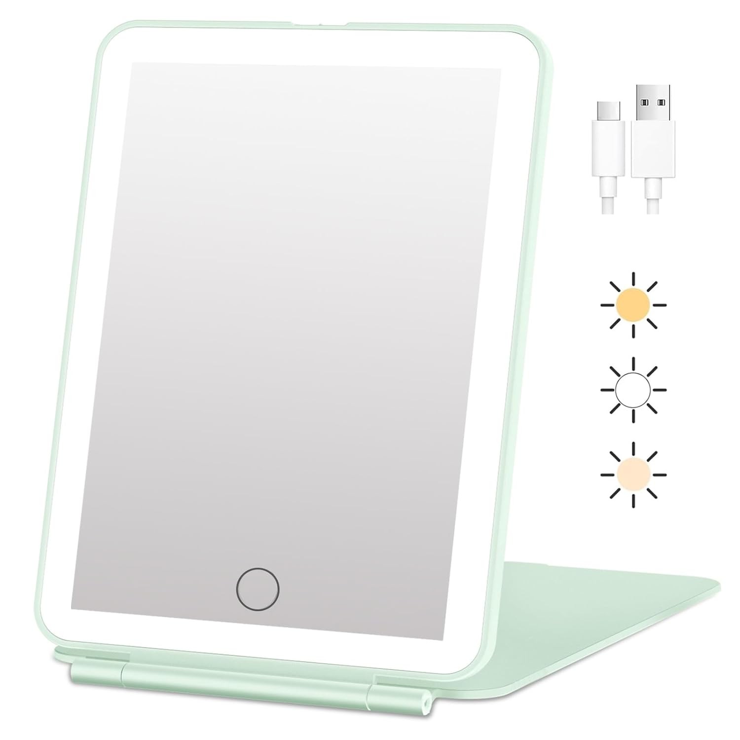 Rechargeable Travel Makeup Mirror W/ 72 Led Lights Portable Lighted Beauty