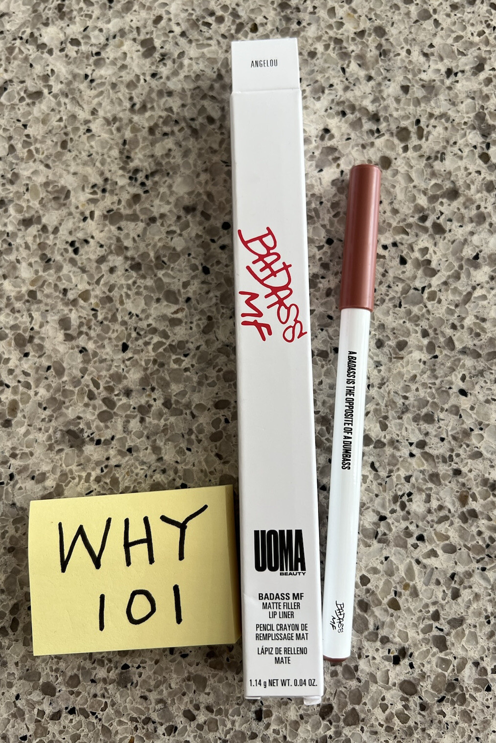 UOMA Badass MF Matte Filler Lip Liner In ANGELOU 1.14g/.04oz FULL SZ BNIB SEAL