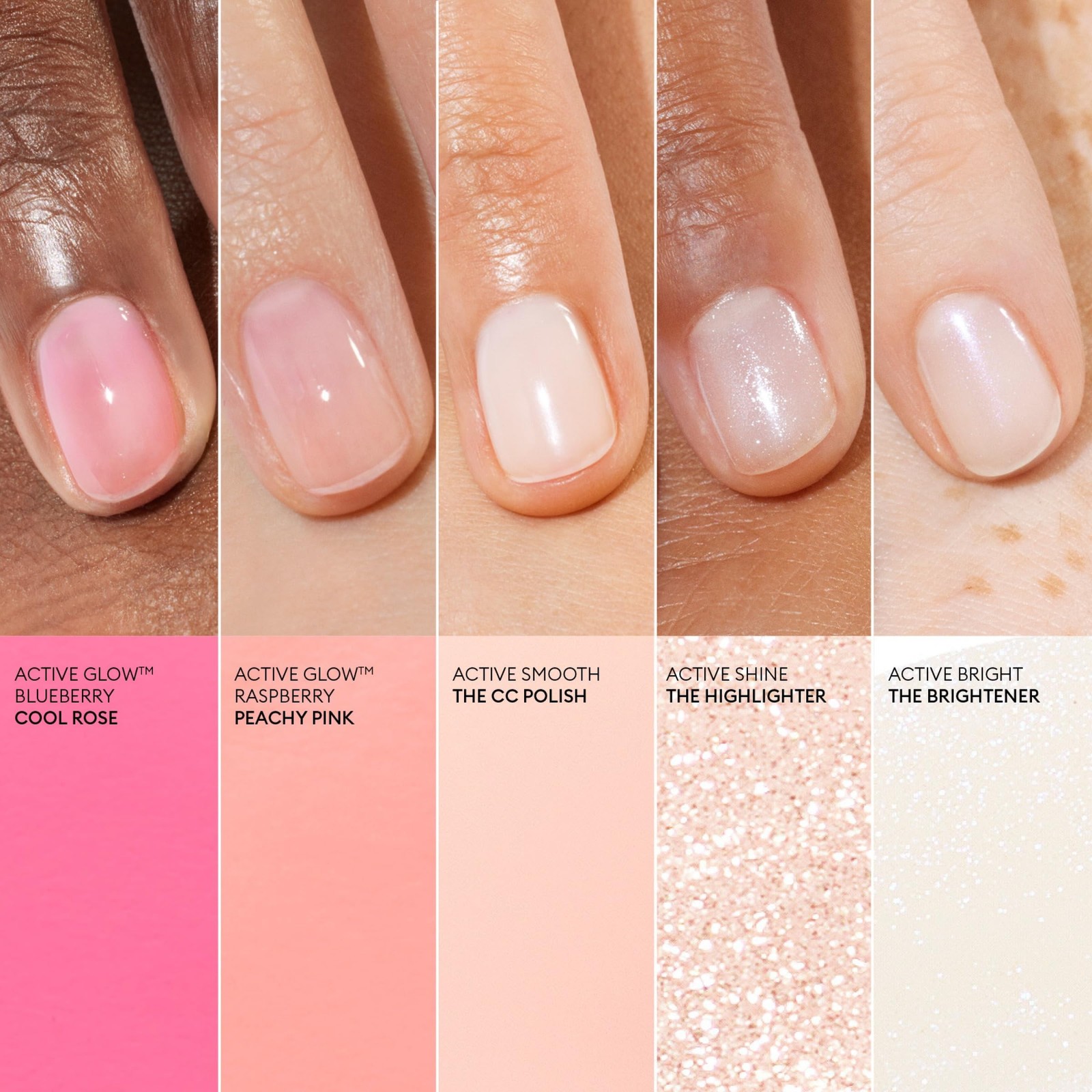 Nail Polish Set Rainbow 5 Pack Active Full Range Treatment Manucurist