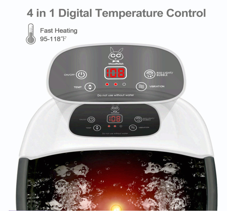 Foot Spa Bath Massager with Heat Bubbles and Vibration Massage and Jets, 16 OZ