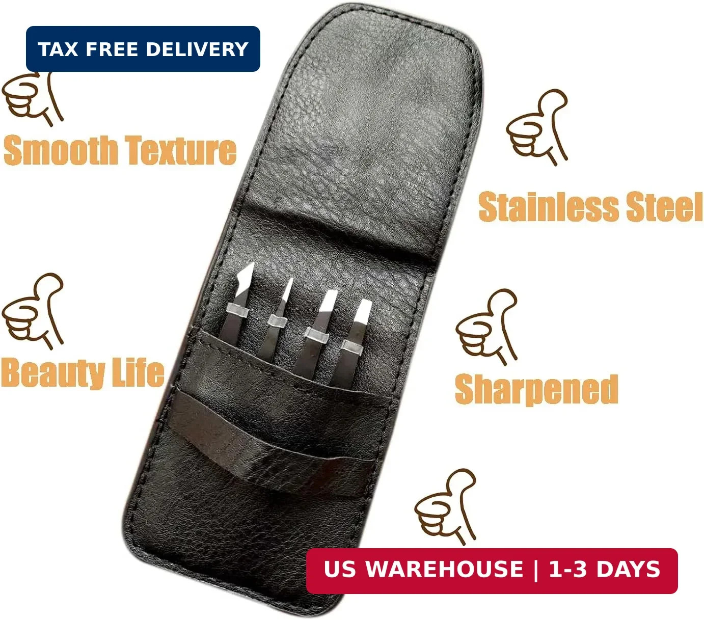 LUDOUPIER [4+1 Pieces] Tweezers Set with Travel Case, Great Precision Upgrade Pr