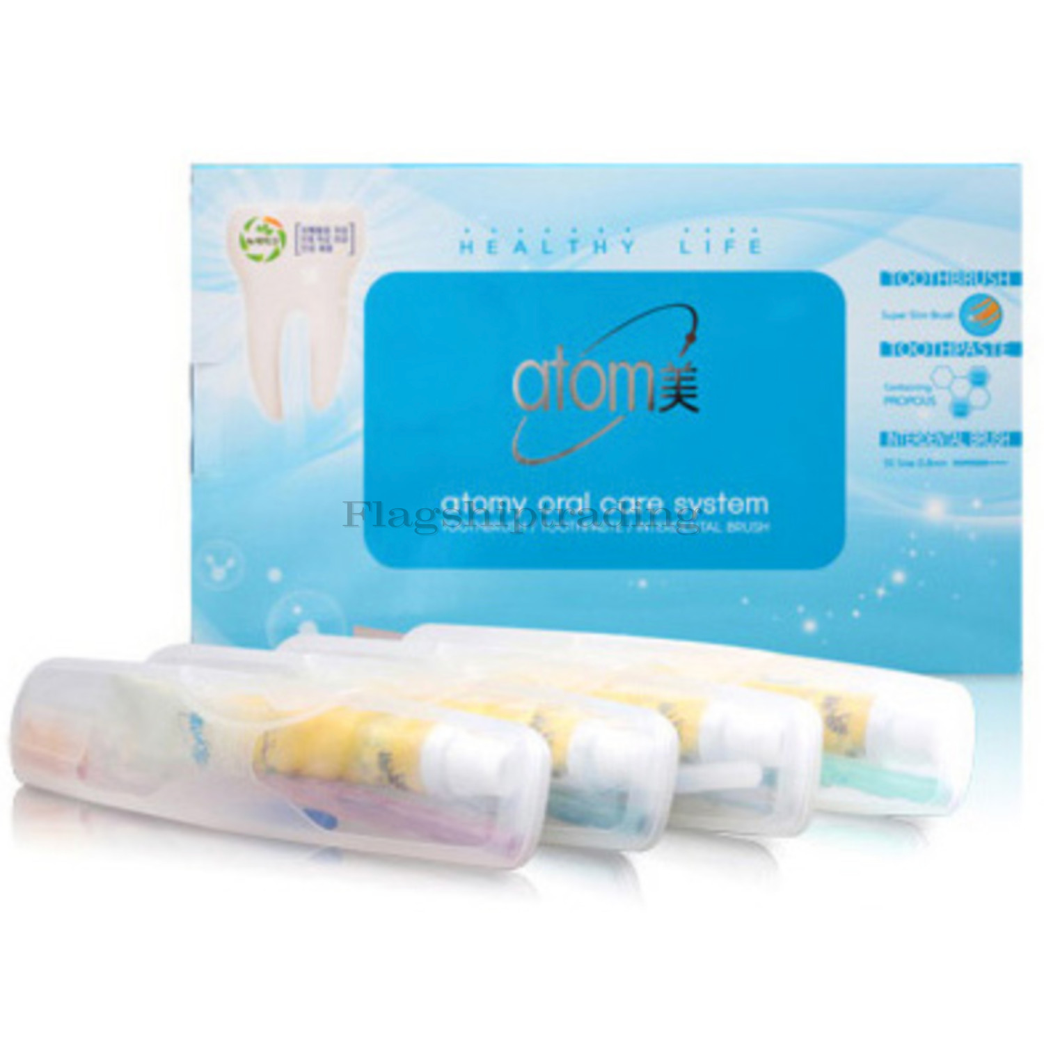 ATOMY Travel Oral Care System Toothpaste Toothbrush 1Set 4 pcs with Holder Cases