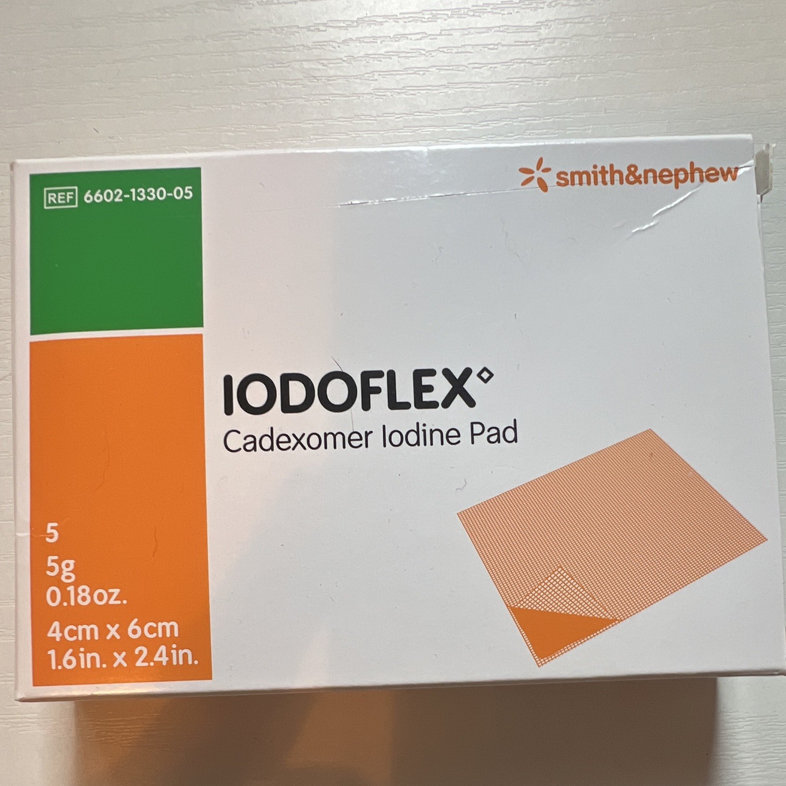 Smith & Nephew IODOFLEX Cadexomer Iodine Pad 4cm x 6cm Sterile Qty 5