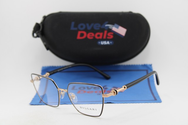 NEW BVLGARI BV 2236 2033 BLACK GUNMETAL GOLD AUTHENTIC EYEGLASSES 54-17