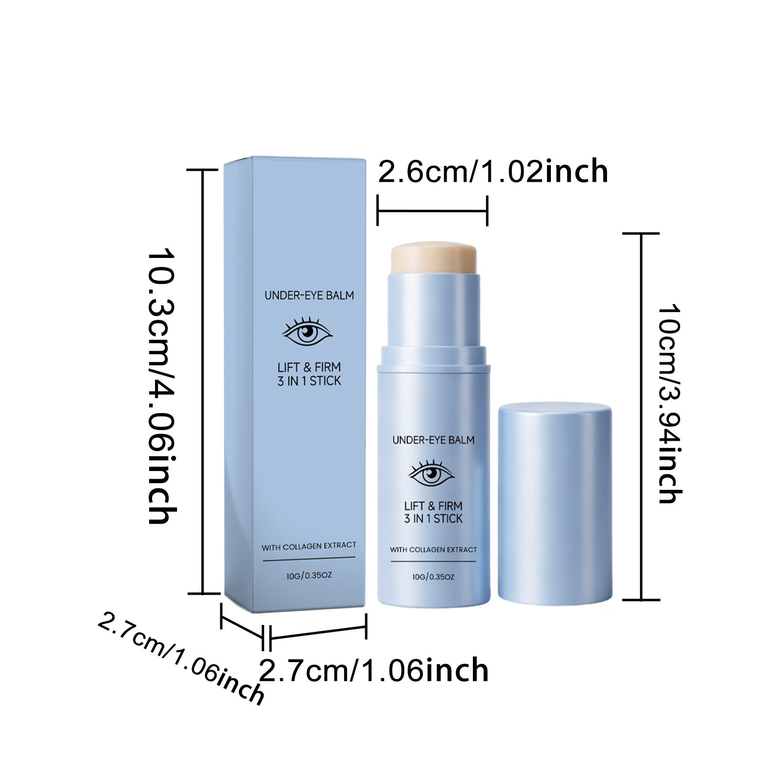 Korean Under Eye Balm Stick, Collagen Hydrating, Firming for Fine Lines