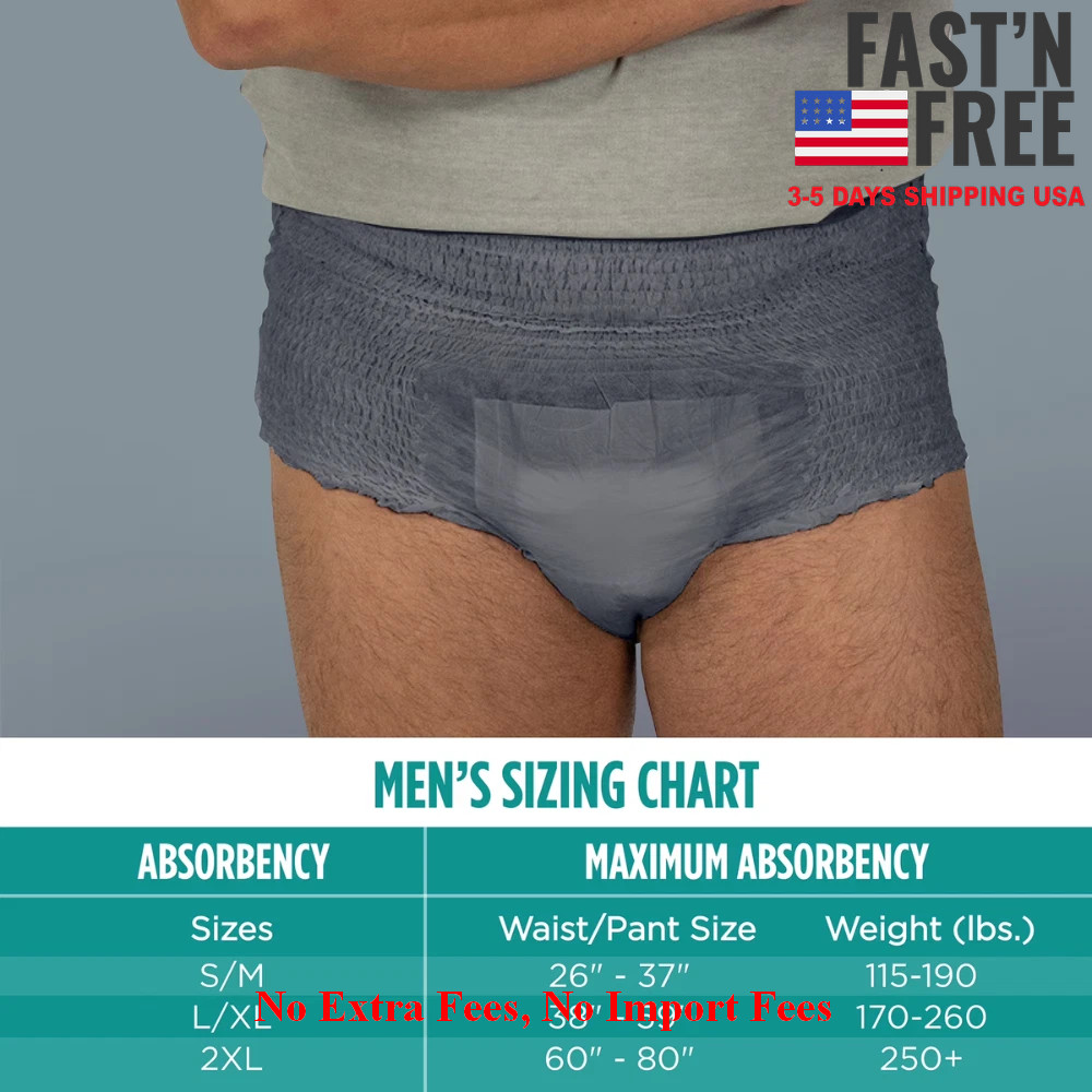 2 Pack Assurance Men’s Incontinence Underwear, L/XL, Maximum, 36 Ct, (72 Total)