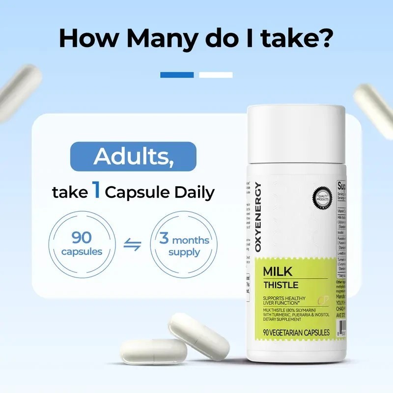 Oxyenergy Milk Thistle Liver Detox & Colon Cleanse,Organic Liver Health Support