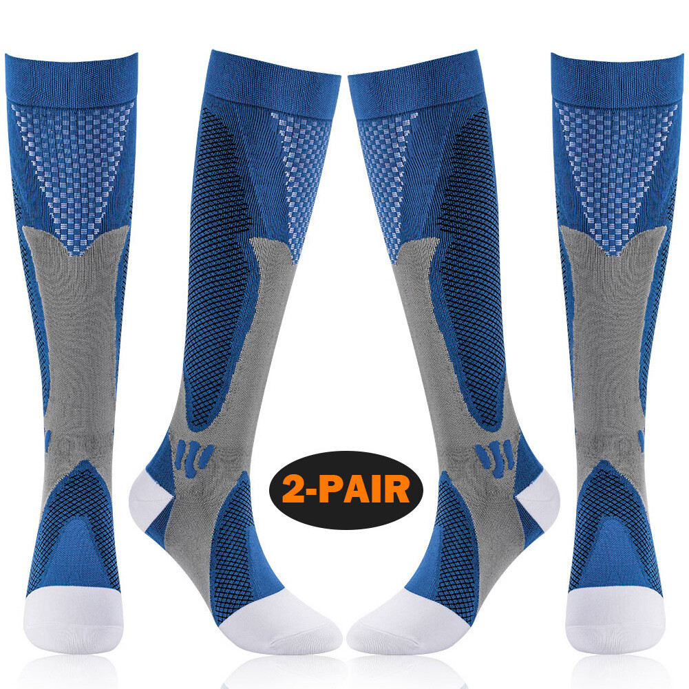 2Pair Medical Sport Compression Socks for Men&Women, 20-30mmhg Run Nurse Socks