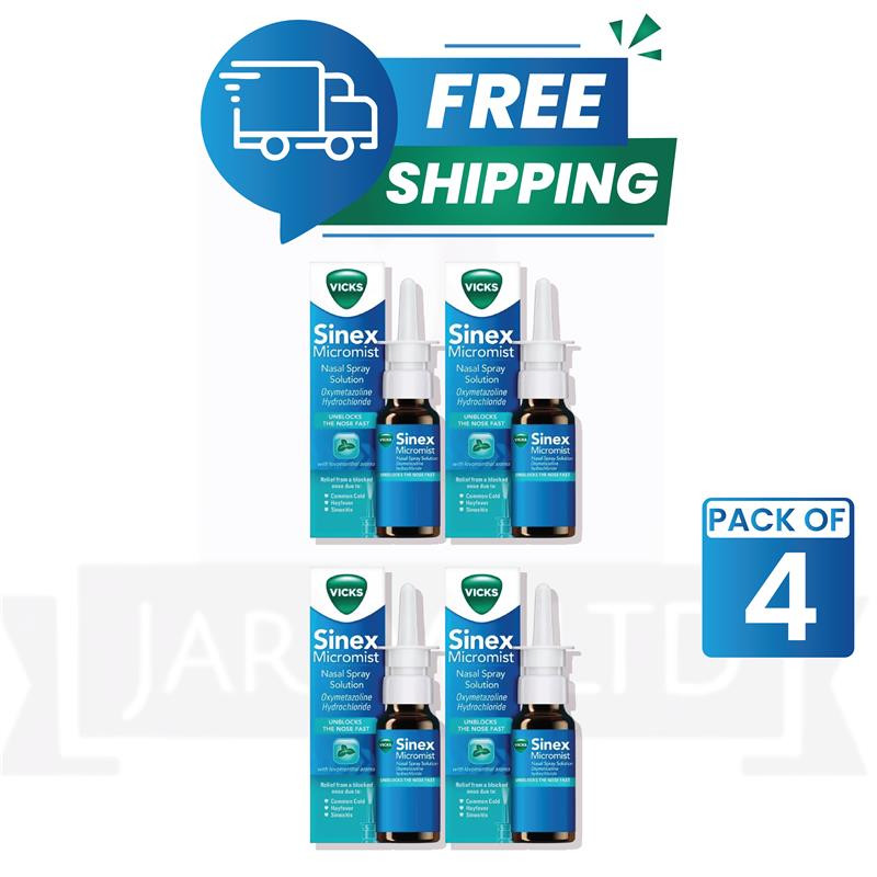 Vicks Sinex Micromist Decongestant Nasal Spray 15ml-PACK OF 4