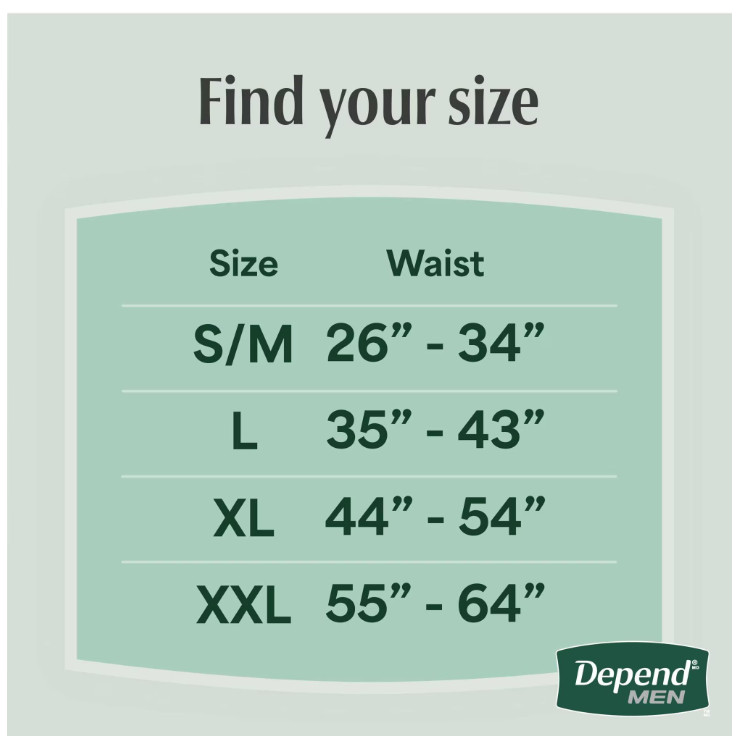 Depend Fresh Protection Incontinence Underwear for Men, Adult, L, 72 Count
