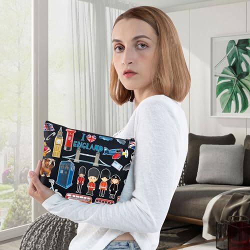England Travel Cosmetic Bag British Vacation Gifts United Kingdom EnglanBL-BL
