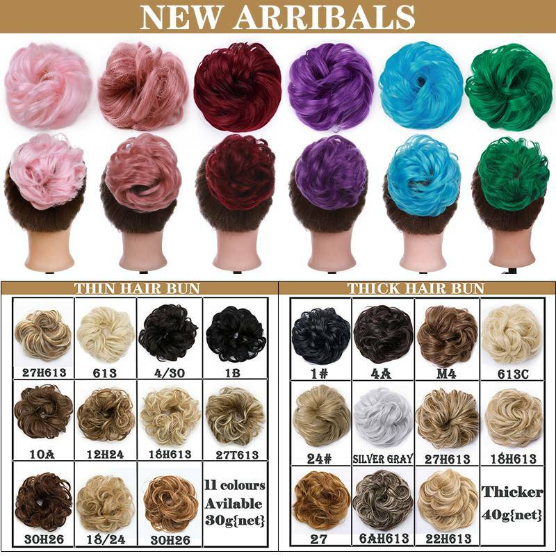 Natural Curly Messy Bun Hair Piece Scrunchie Updo Hair Extensions Real as Human