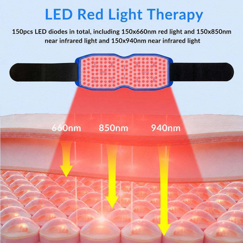660nm 850nm 940nm Red Light Therapy Leg Waist Heating Pad Belt for Joints Pain