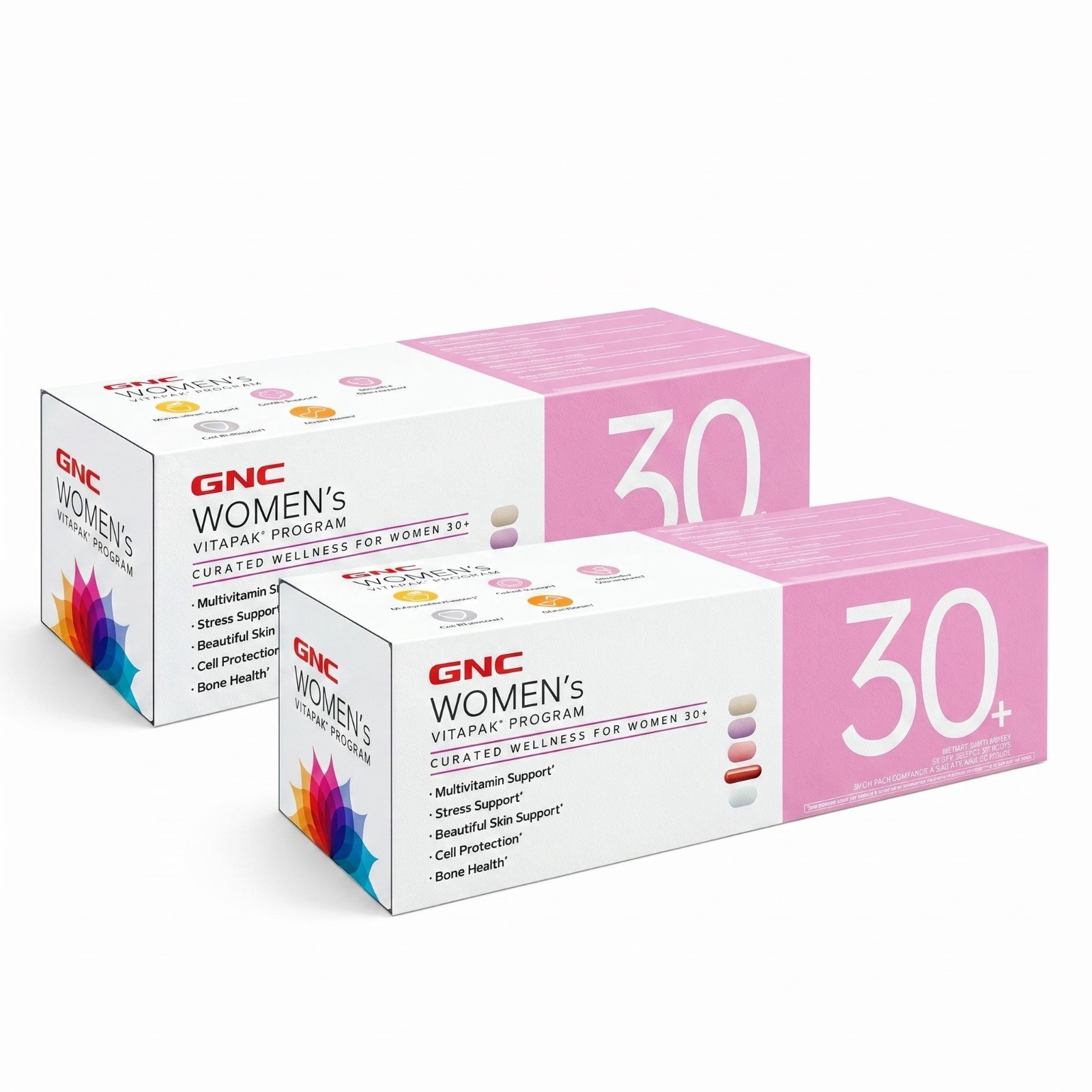 2 pcs GNC Womens Vitapak 30+ Daily All-in-One Nutrition Pack Bone & Cell Support