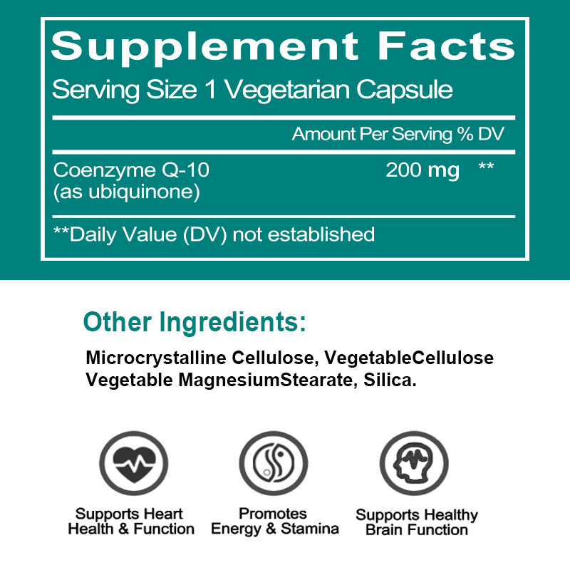CoQ 10 Coenzyme Q10 Softgels 200mg, 240 Capsules – Vegetarian Non-GMO Ubiquinol