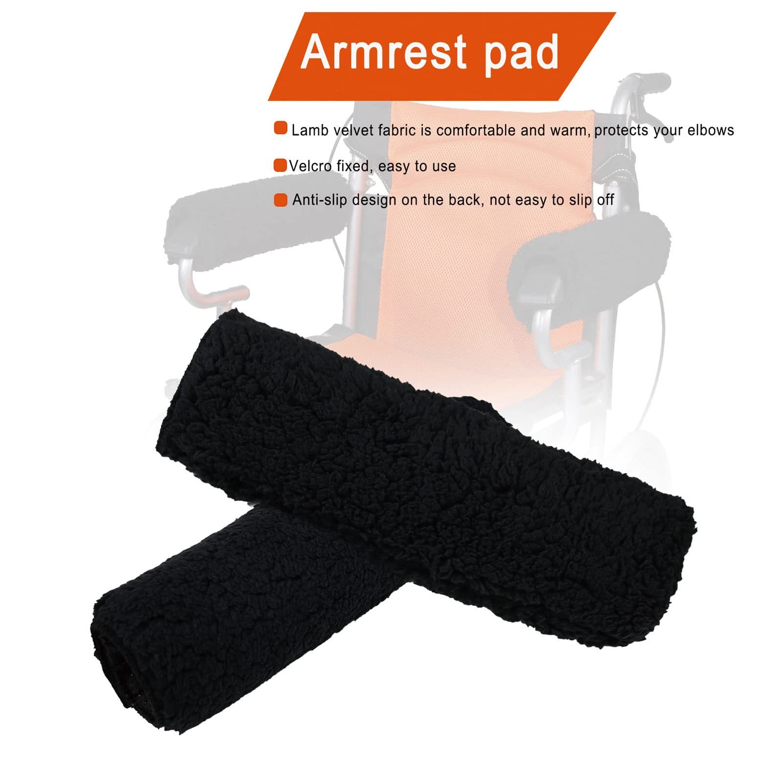Wivmypog Wheelchair Armrest Pads, 2 Pack Pads B, As Pictures Show