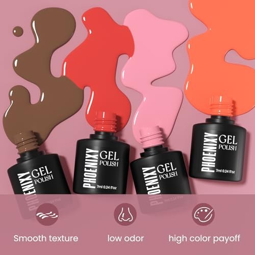 30 PCS Gel Nail Polish, 24 Colors Soak Off Gel Nail Polish Set Pink Blue with