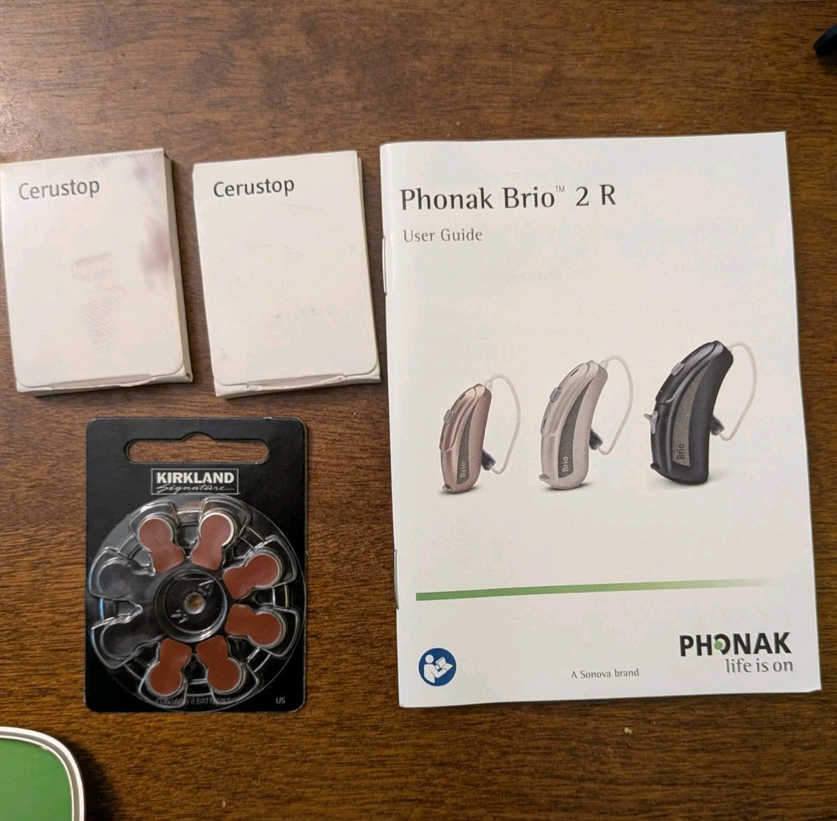 Phonak Hearing Aid Pair Brio 2 R 312T W/ Cases + PilotOne II Remote Kapak Dryer