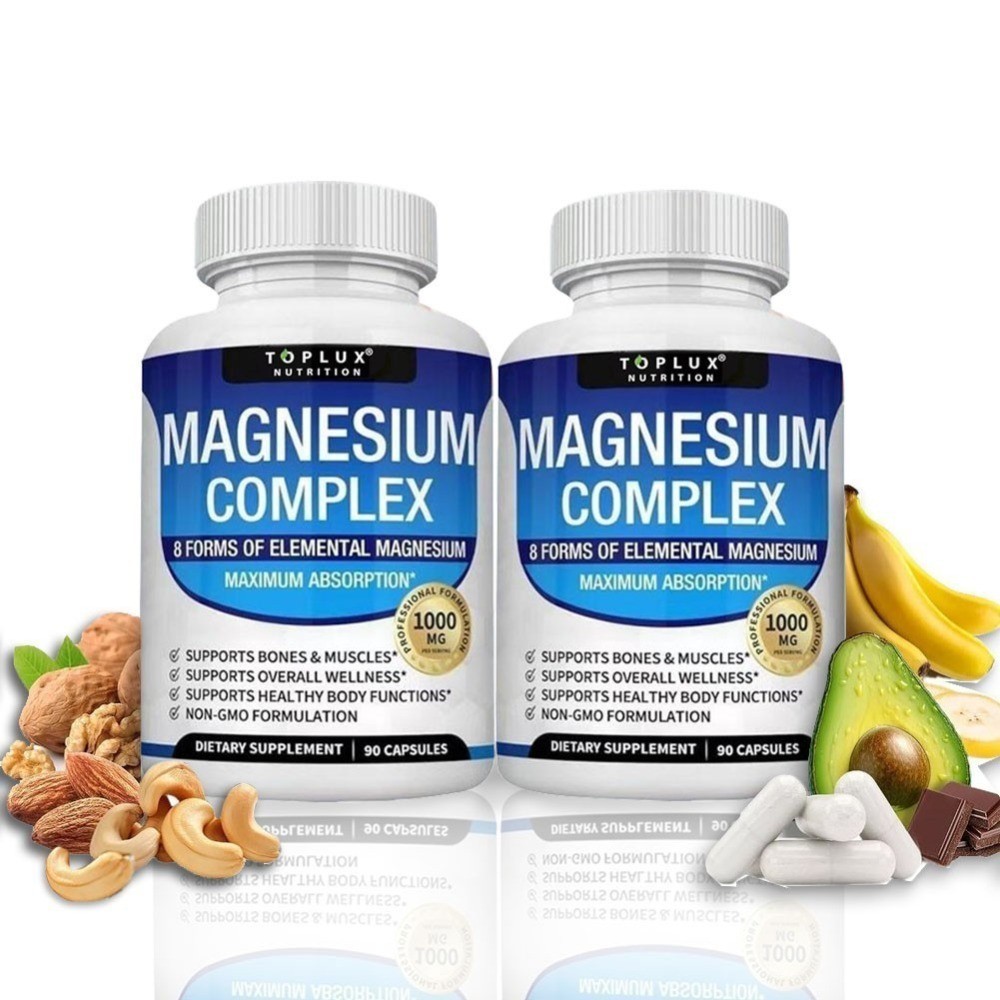 3 Toplux Nutritional Magnesium Complex 1000mg Support & Elemental Magnesium-
