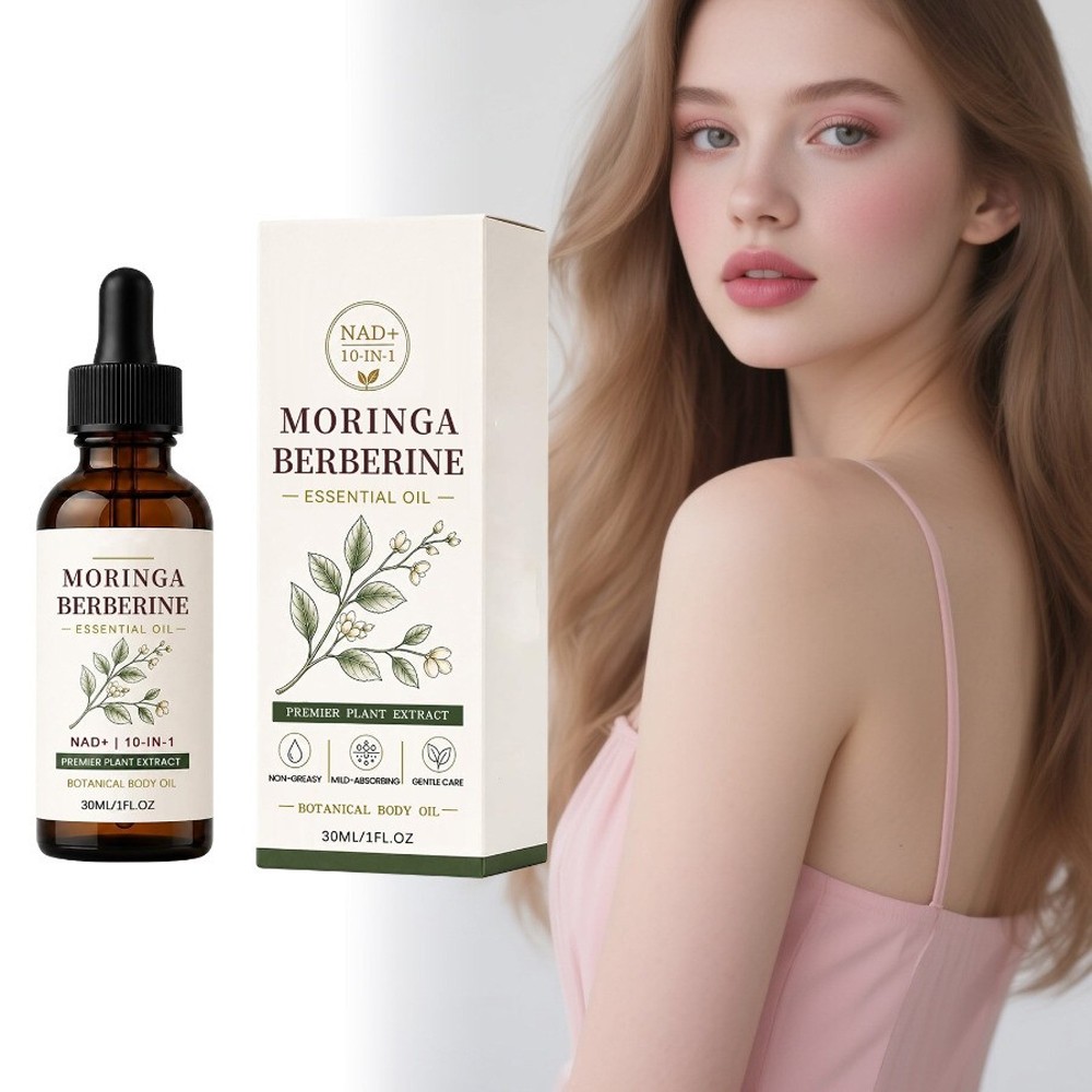 Moringa Berberine Body Oil – Essential Oil 30ml, Ginger Root, Jojoba & Vitamin E