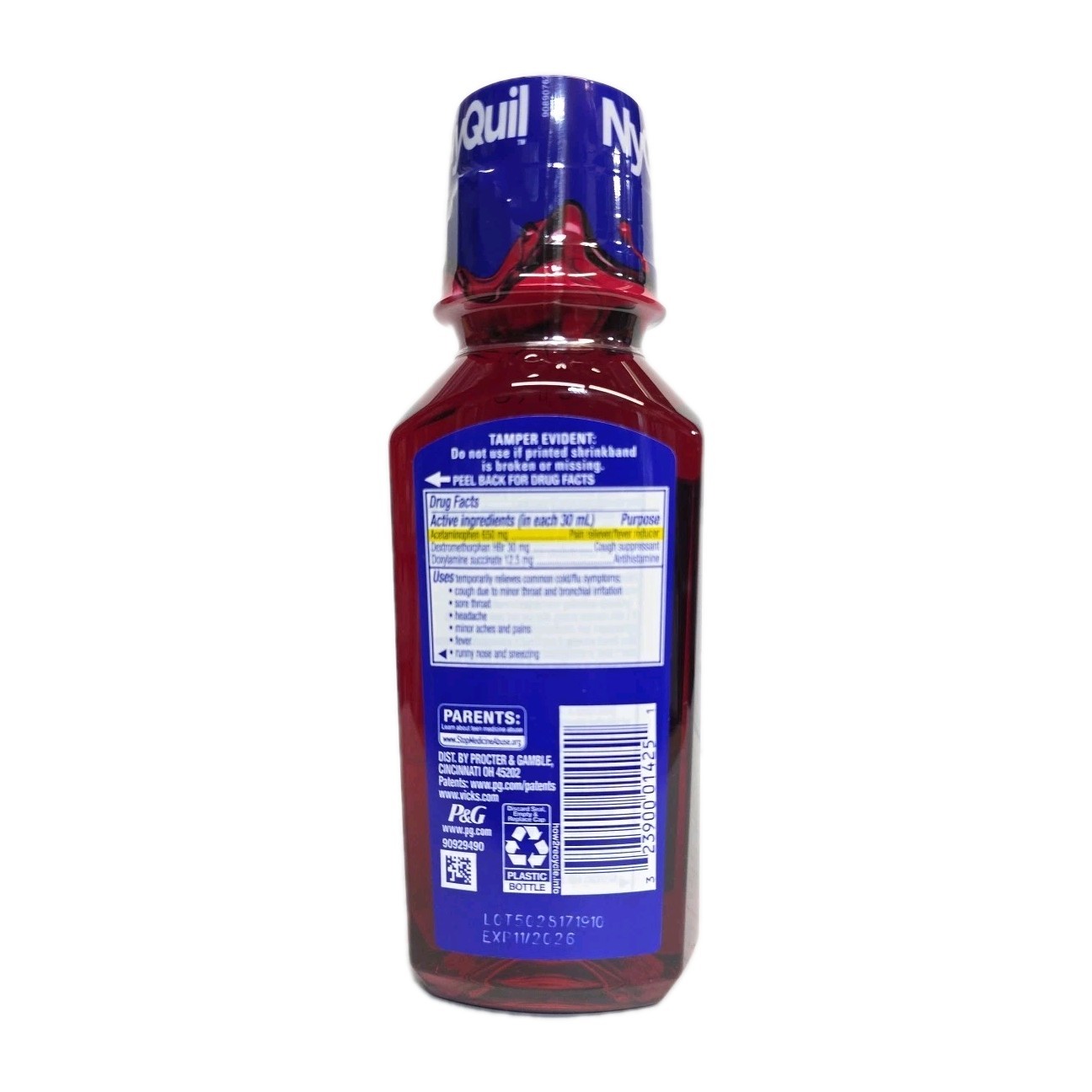 Vicks NyQuil, Nighttime Cold & Flu 8 Fl Oz, Cherry Flavor 3/2/1 Pack Exp:11/25